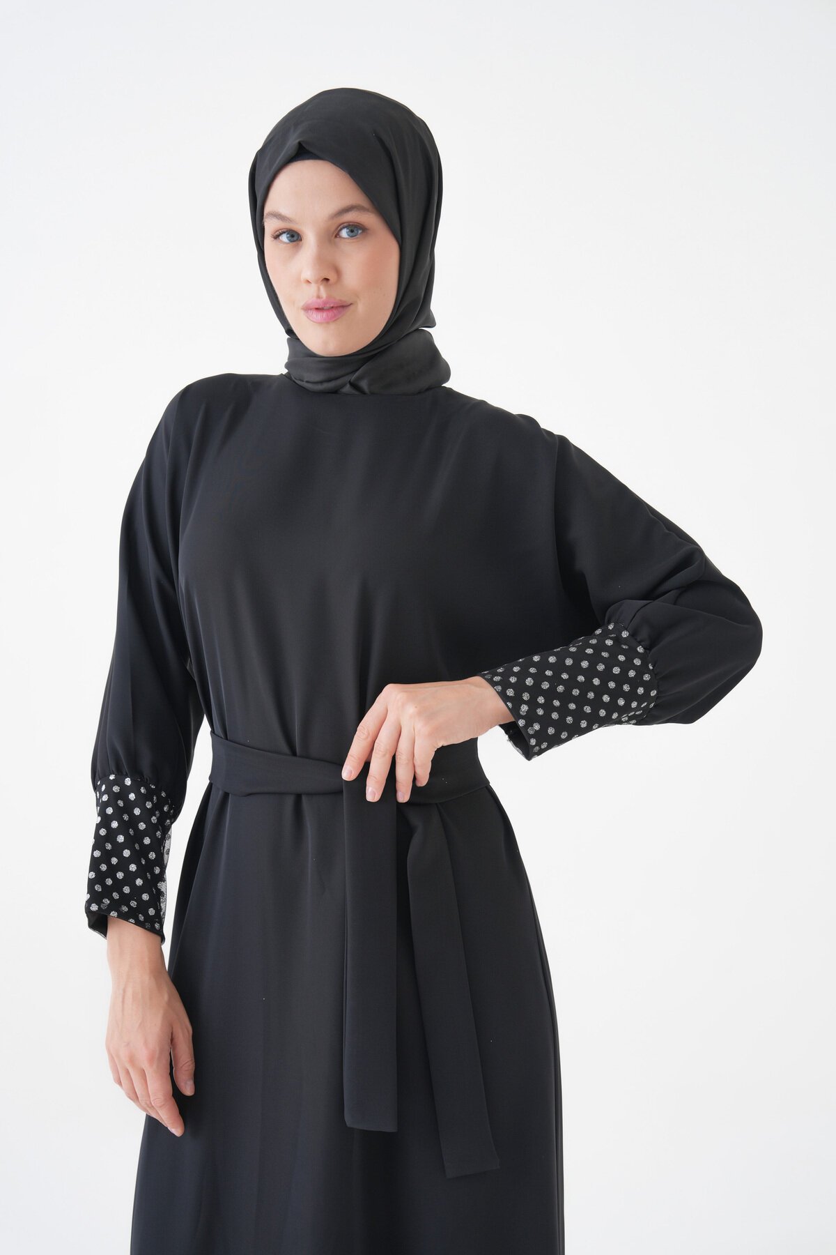 Silver Cuff Accessory Dress - Black - Fzd Filizzade