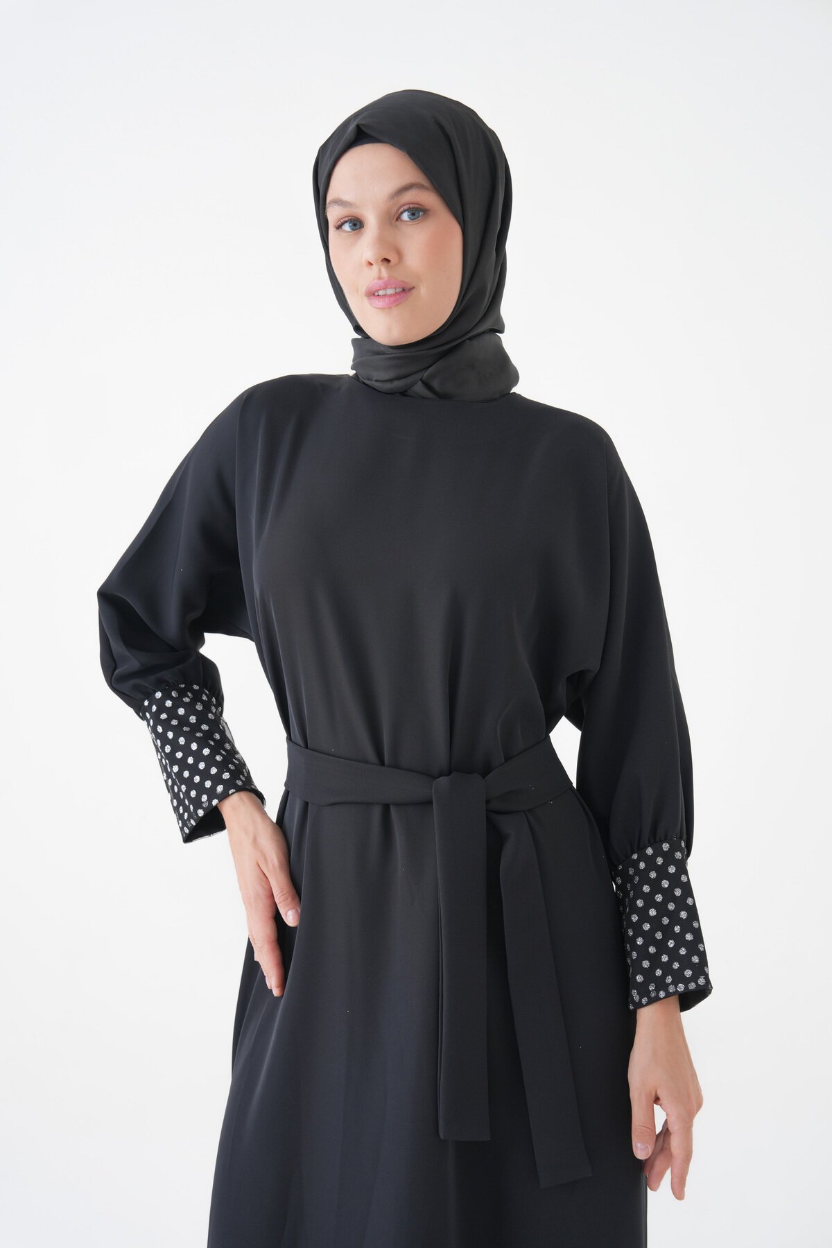 Silver Cuff Accessory Dress - Black - Fzd Filizzade