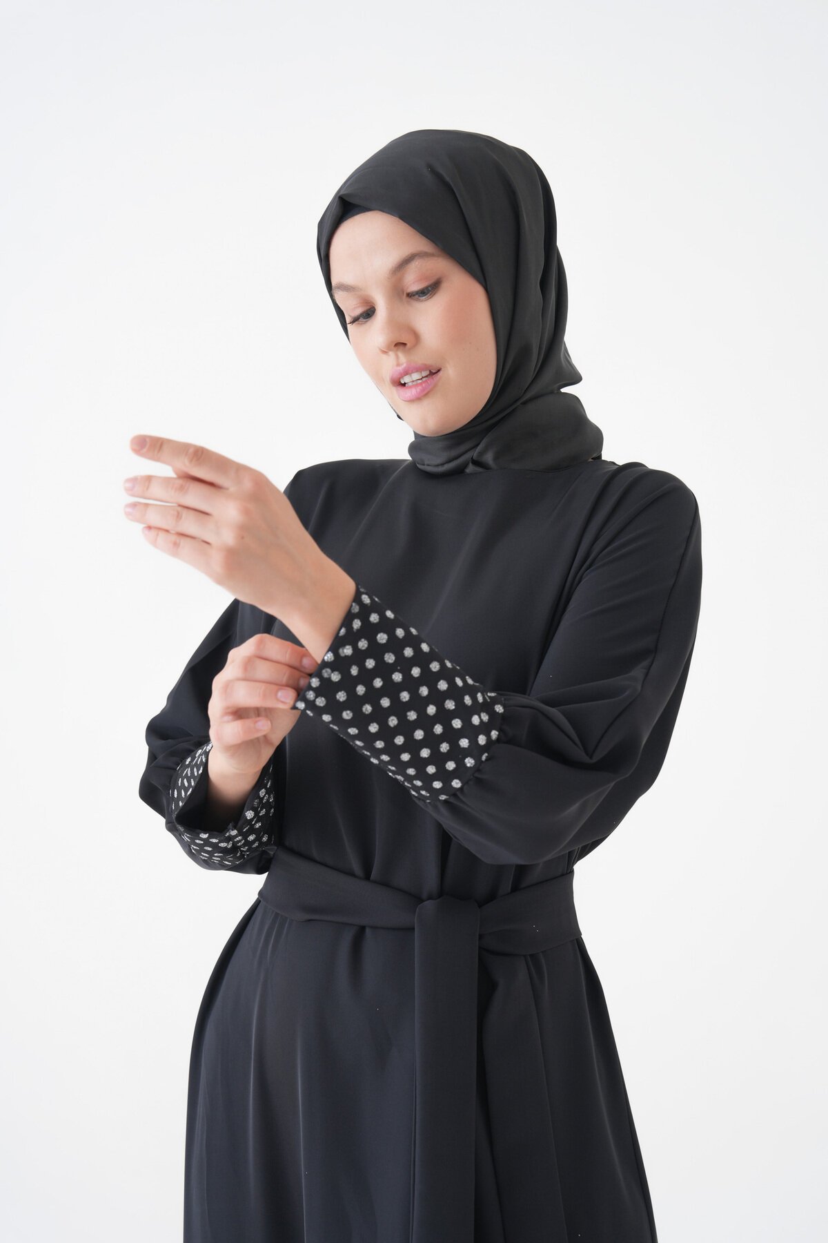 Silver Cuff Accessory Dress - Black - Fzd Filizzade