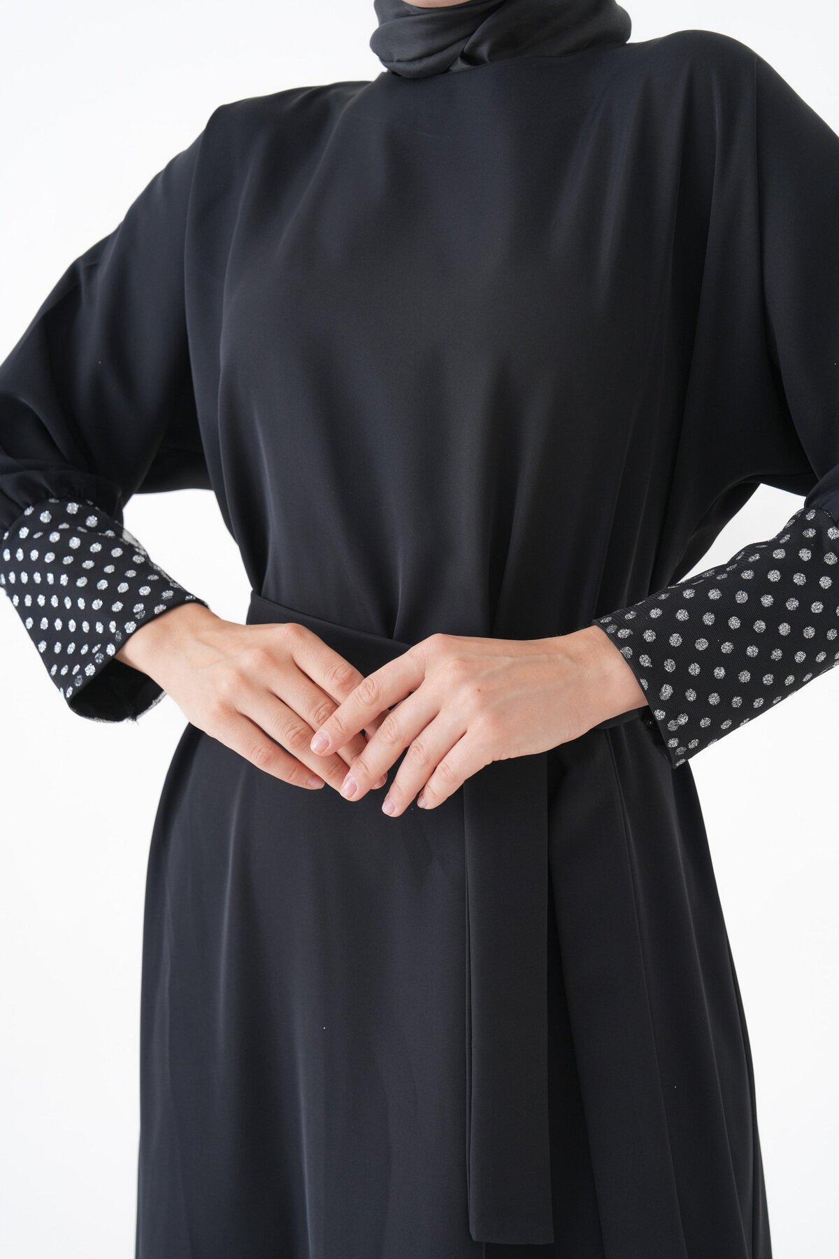 Silver Cuff Accessory Dress - Black - Fzd Filizzade