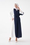 Lacivert Ekru Laci Abaya Ferace