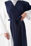 Lacivert Ekru Laci Abaya Ferace