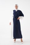 Lacivert Ekru Laci Abaya Ferace