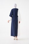 Lacivert Ekru Laci Abaya Ferace