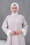 Bej Diz Boyu Salaş Garnili Tunik