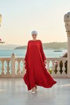 Plus Size Abaya Dress - Burgundy