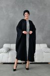 Siyah Aksesuarlı Abaya Ferace
