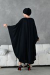 Siyah Aksesuarlı Abaya Ferace