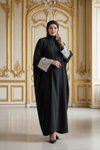 Sequin-Sleeve Abaya - Black