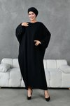 Siyah Kol Aksesuar Detaylı Abaya Ferace