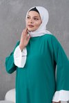 Yeşil Garnili Salaş Fırfırlı Tunik