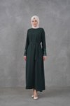 Zümrüt Kolları Payet Garnidetaylı Kuşaklı Elbise