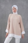 Camel Kol ve Etek Garnili Tunik