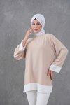 Camel Kol ve Etek Garnili Tunik