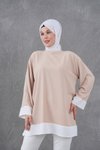 Camel Kol ve Etek Garnili Tunik