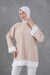 Camel Kol ve Etek Garnili Tunik