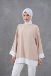 Camel Kol ve Etek Garnili Tunik