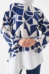 Lacivert Ekru Bluz Tunik