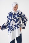 Lacivert Ekru Bluz Tunik