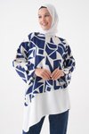 Lacivert Ekru Bluz Tunik
