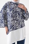 Lacivert Ekru Bluz Tunik