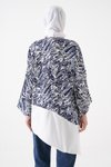 Lacivert Ekru Bluz Tunik