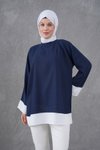 Lacivert Garnili Tunik