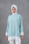 Mint Kol ve Etek Garnili Tunik