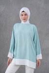 Mint Kol ve Etek Garnili Tunik