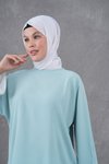 Mint Kol ve Etek Garnili Tunik