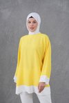 Sarı Kol ve Etek Garnili Tunik