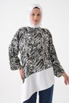 Siyah Ekru Bluz Tunik