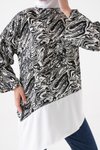 Siyah Ekru Bluz Tunik