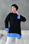 Siyah İndigo Garnili Tunik