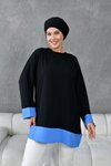 Siyah İndigo Garnili Tunik
