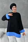 Siyah İndigo Garnili Tunik
