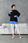 Siyah İndigo Garnili Tunik