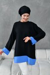Siyah İndigo Garnili Tunik