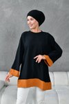 Siyah Taba Garnili Tunik