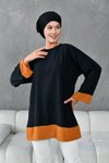 Siyah Taba Garnili Tunik