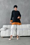 Siyah Taba Garnili Tunik