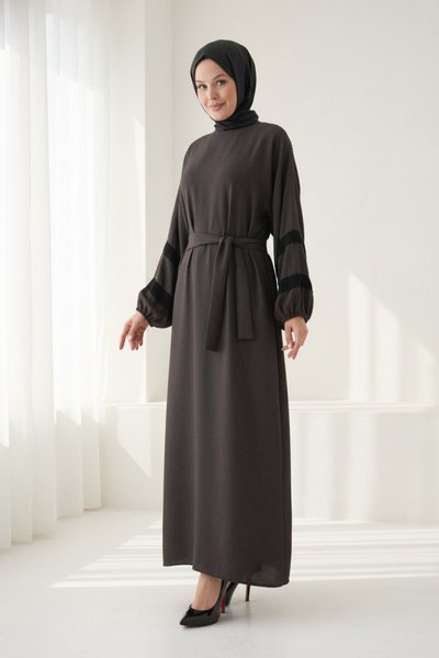 Modest Dress - Brown