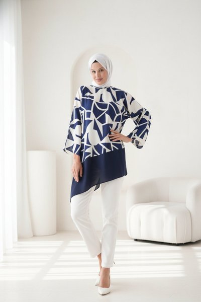 Blouse Tunic - Navy Blue