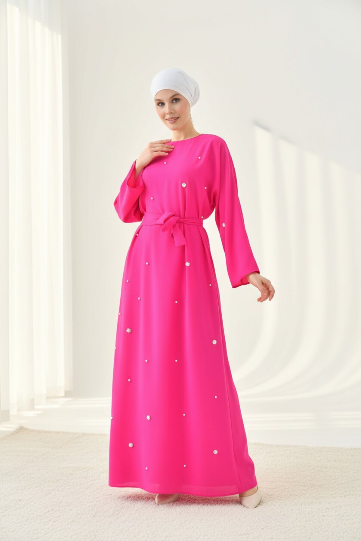 Modest Dress - Fuchsia - Tuncay