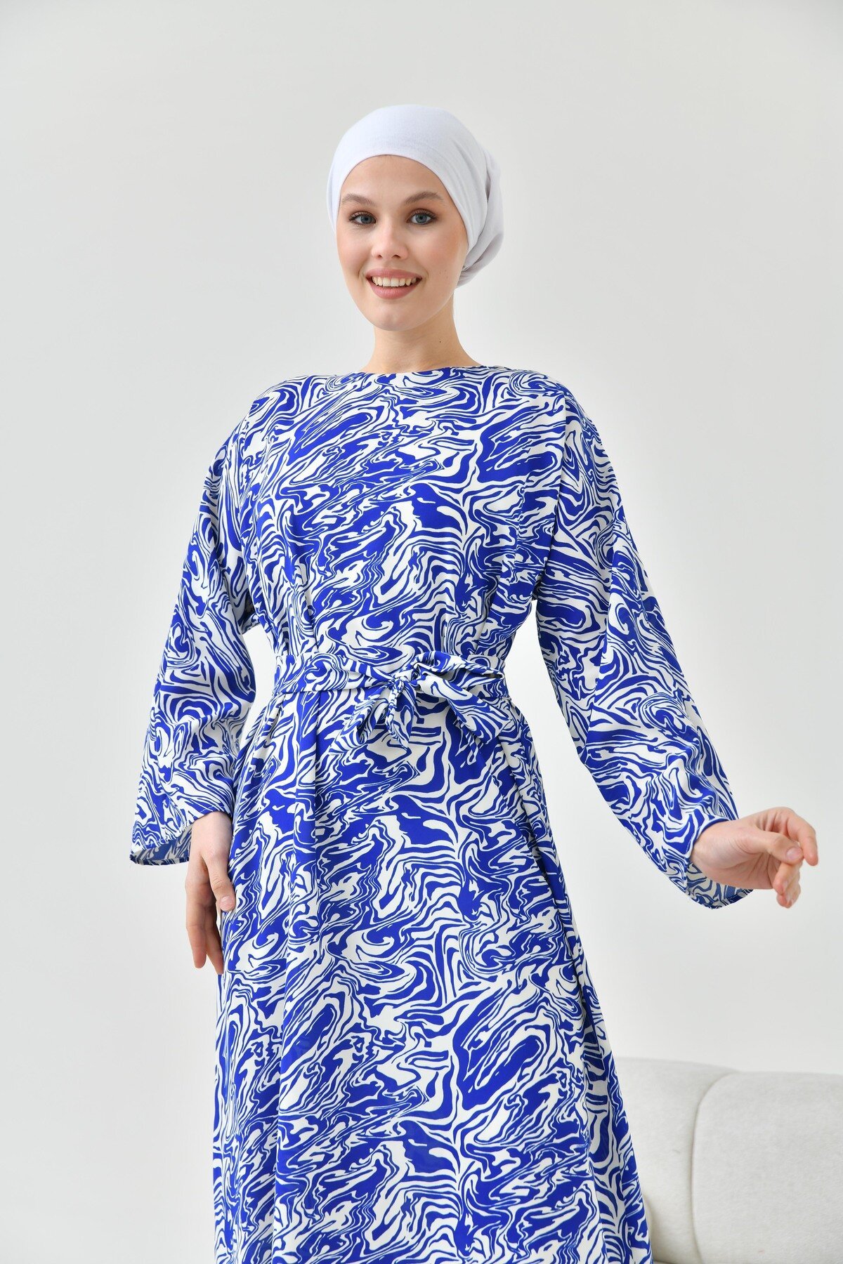 Modest Dress - Midnight Blue - Tuncay
