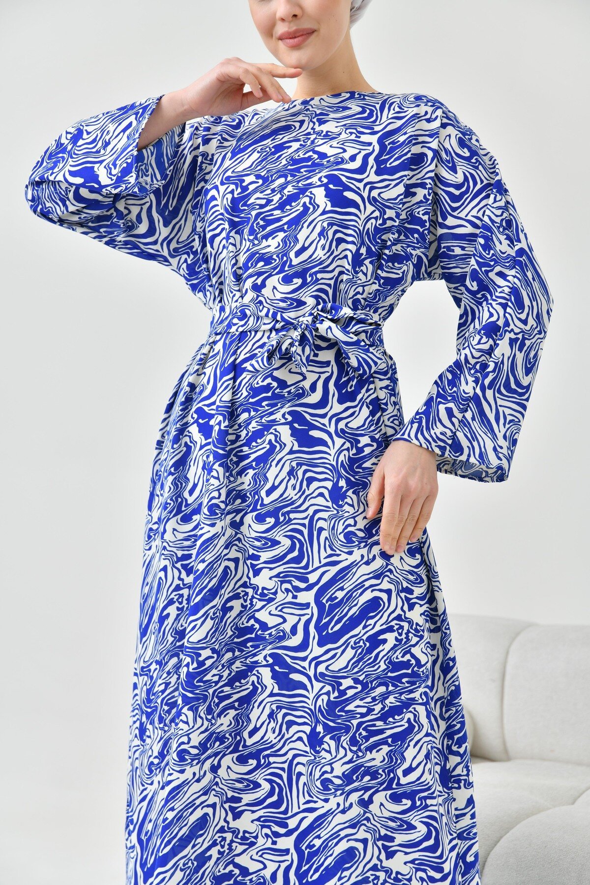 Modest Dress - Midnight Blue - Tuncay