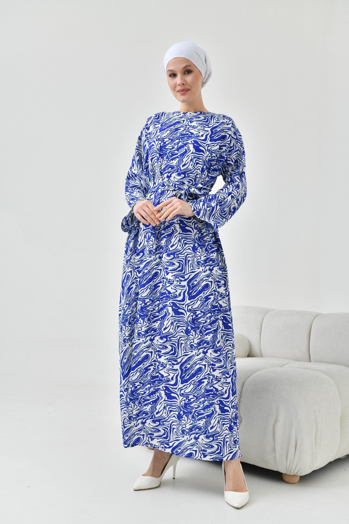 Modest Dress - Midnight Blue - Tuncay