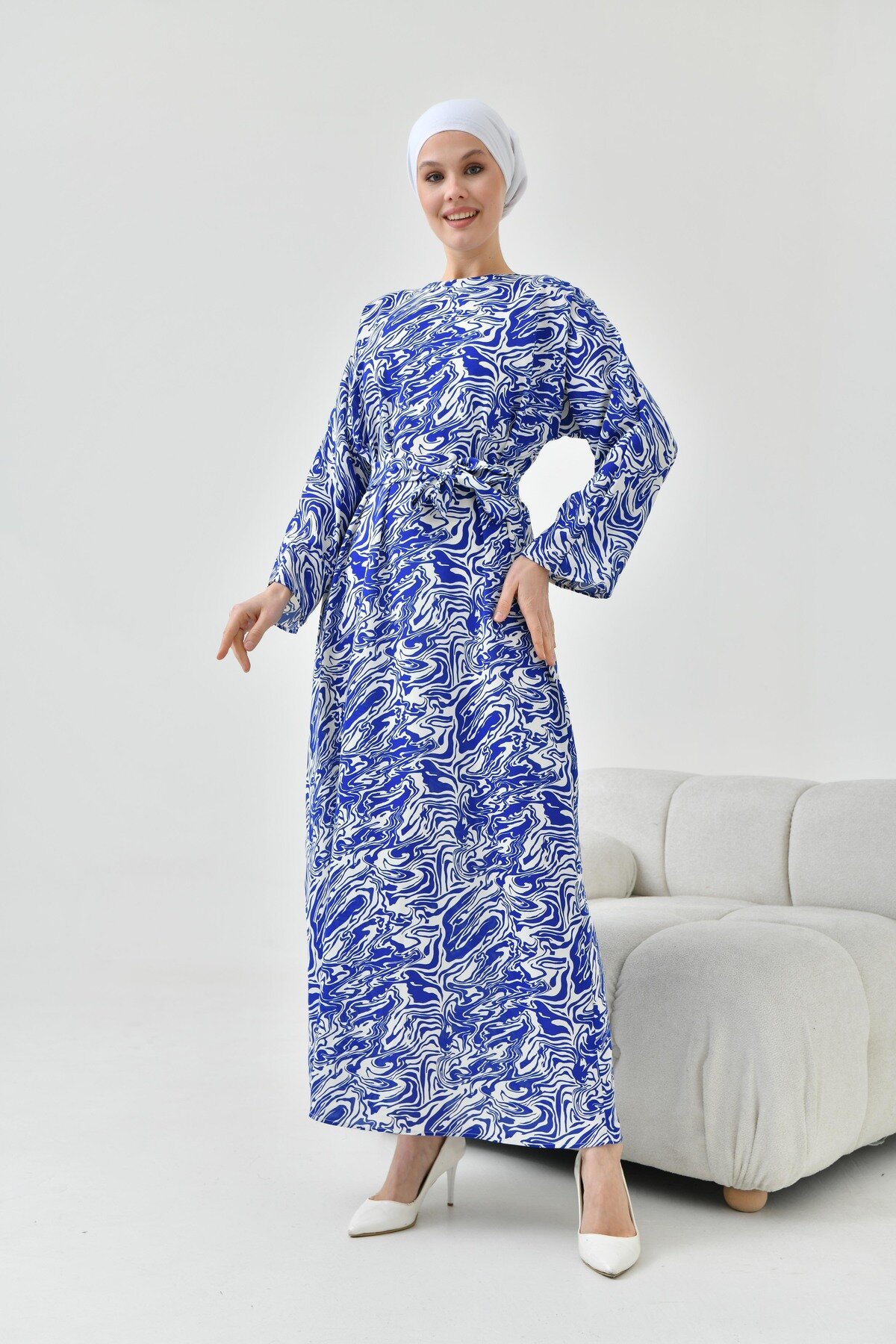 Modest Dress - Midnight Blue - Tuncay