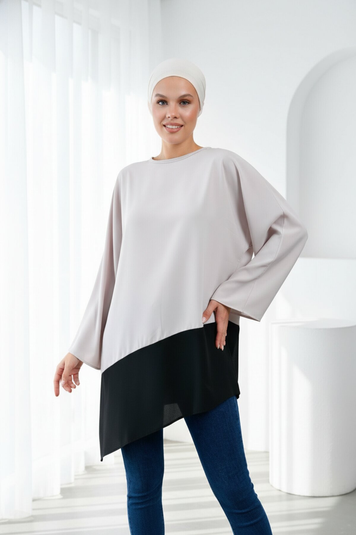 Loose-Fit Tunic - Gray - Tuncay