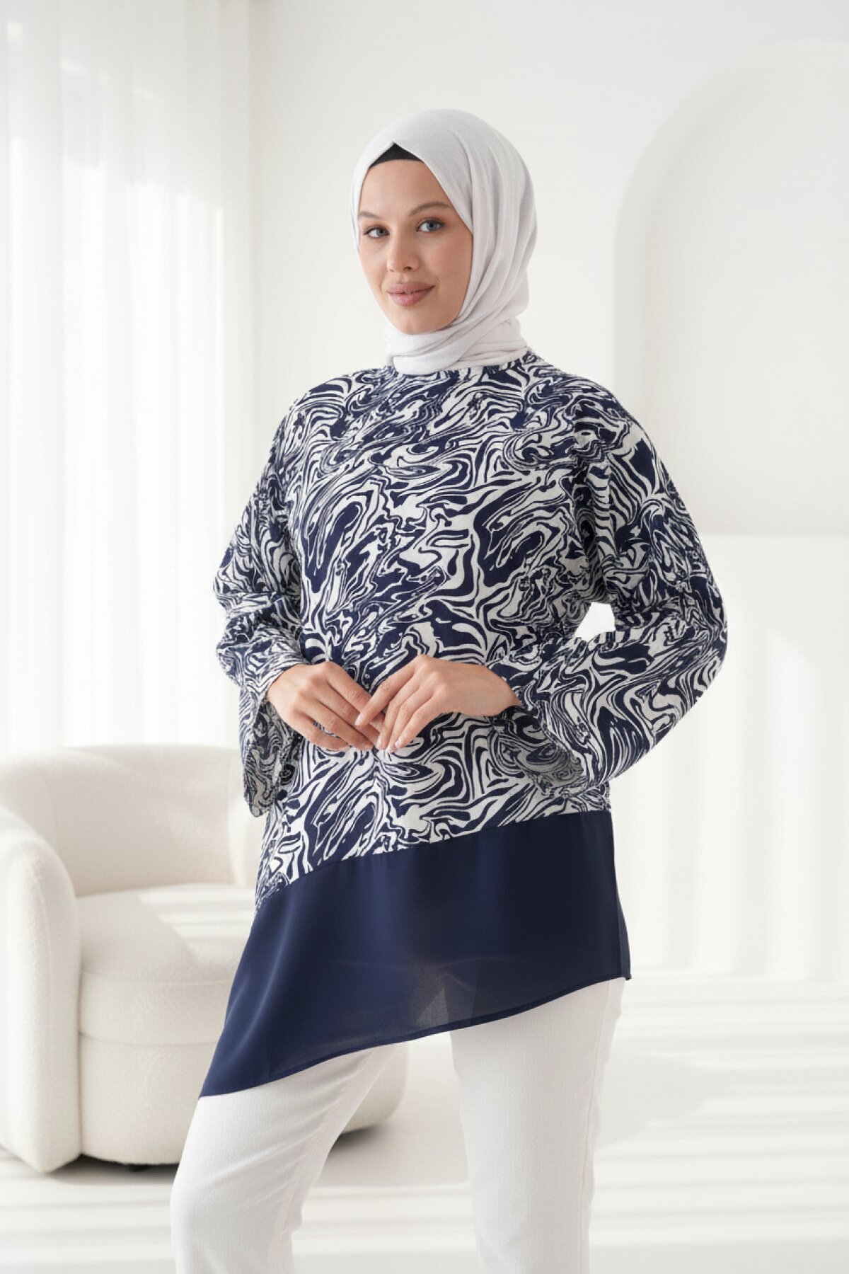 Blouse Tunic - Navy Blue - Tuncay